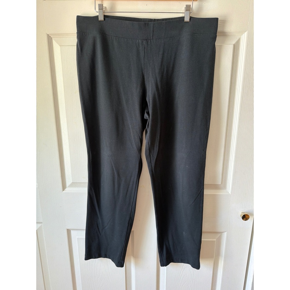 Pure Jill Slim Leg Pants L Black Pima Cotton Stretch Casual Capsule